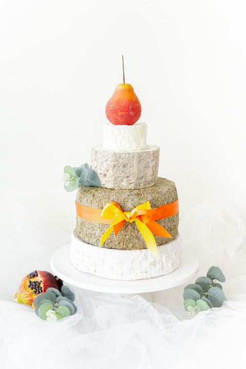 'Camilla' - 4 Tiered Cheese Wheel Cake and tower
