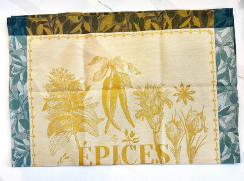Le Jacquard Francais Epices Curry Yellow Tea Towel 80x60cm 100% cotton