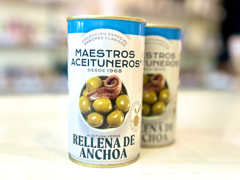 Maestros olives stuffed with anchovies 350gm