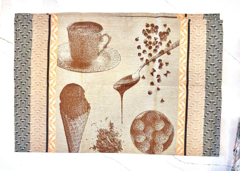 Le Jacquard Francais Chocolats Recettes Cacao Pink Tea Towel 80x60cm 100% cotton