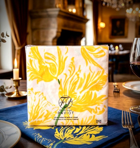 Francoise Paviot Serviettes Tulip Jaune 40x40 20pk