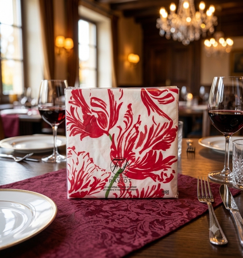 Francoise Paviot Serviettes Tulip Rouge 40x40 20pk