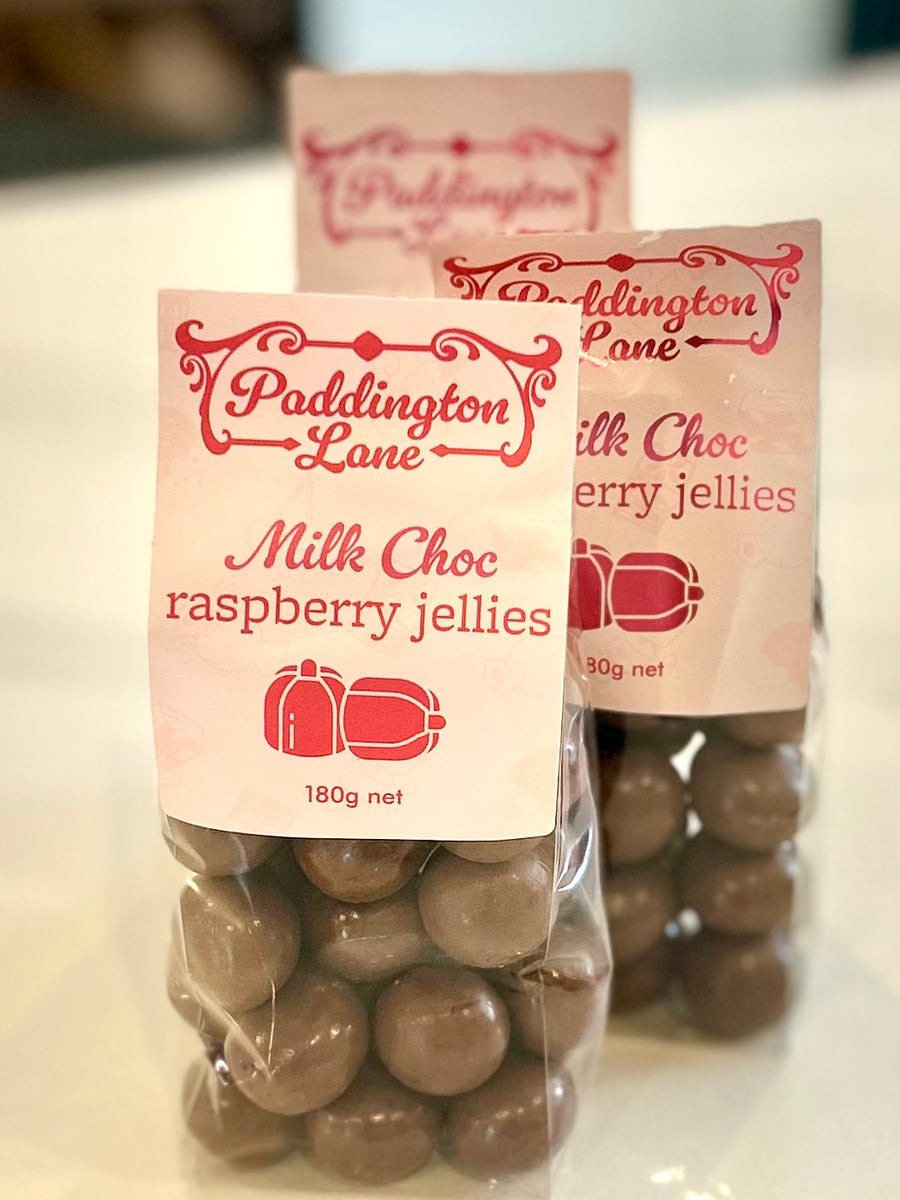 Paddington Lane Milk Chocolate Raspberry Jellies 180g | Cheese Celebration