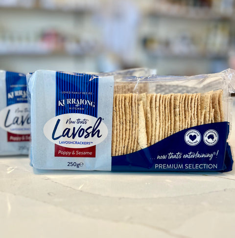 Kurrajong Kitchen Lavosh Cracker Poppy and Sesame 250gm