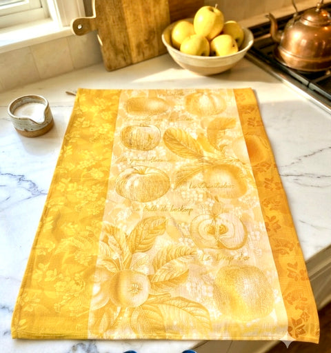 Yellow botanical kitchen towel - Cheese Celebration