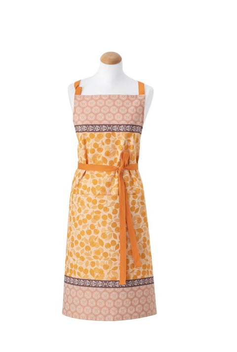 Le Jacquard Francais French Cotton Kitchen Apron - Cerises Napoleon Orange 90x90