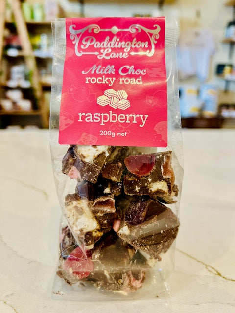 Paddington Lane Milk Choc Rocky Road with Rasberry 200g